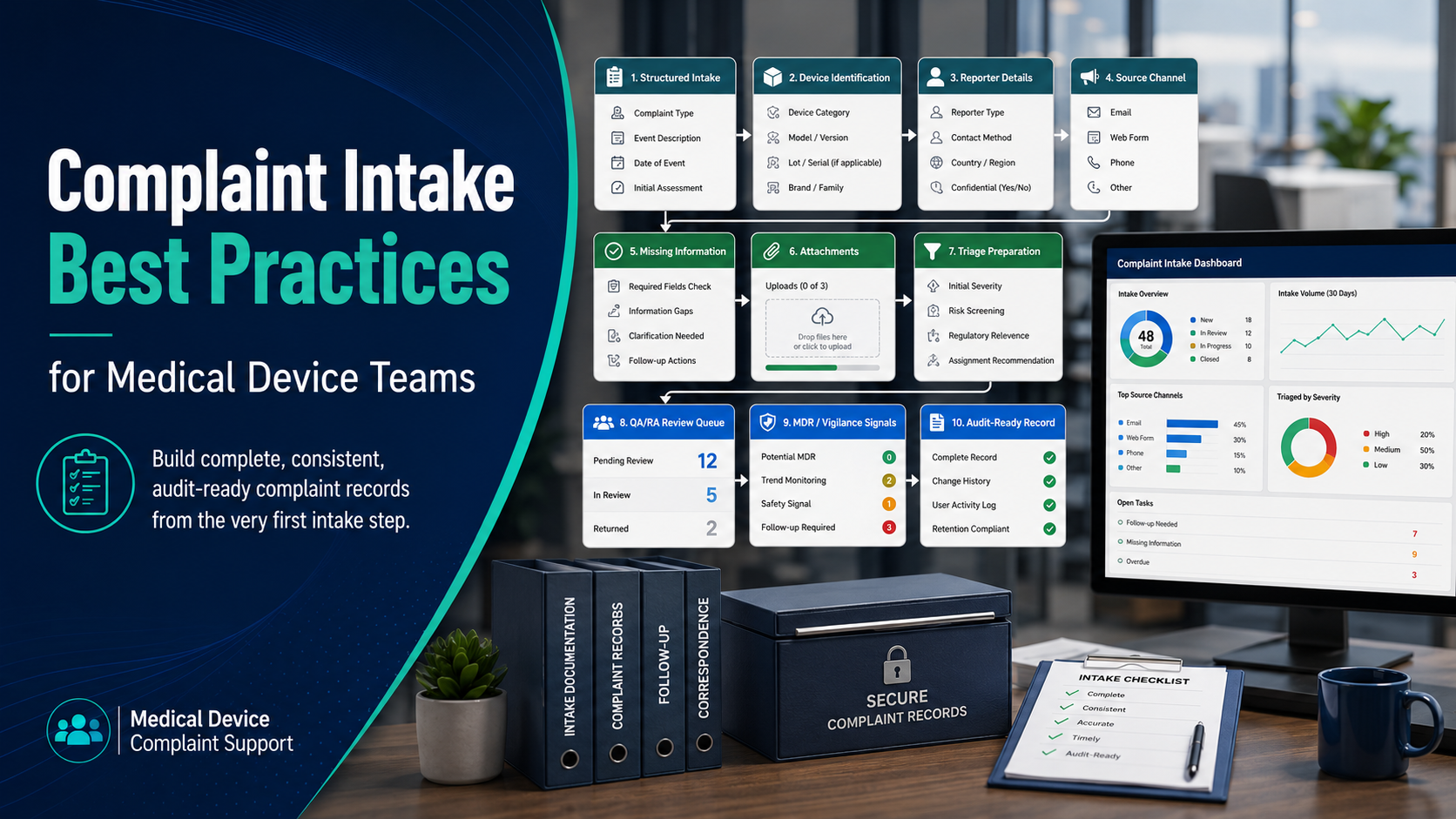 Complaint intake best practices for medical device teams
