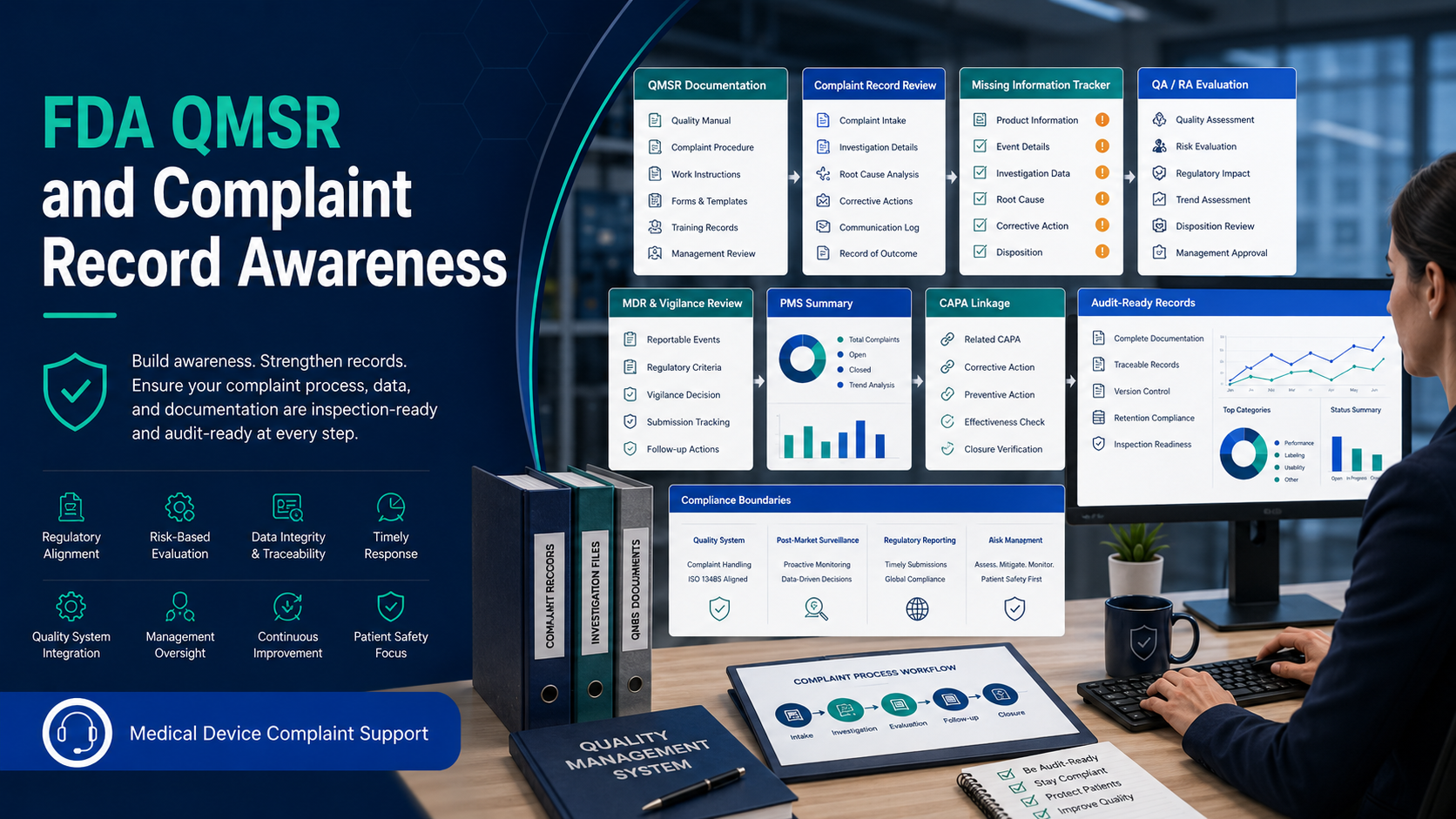 FDA QMSR and complaint record awareness workflow support